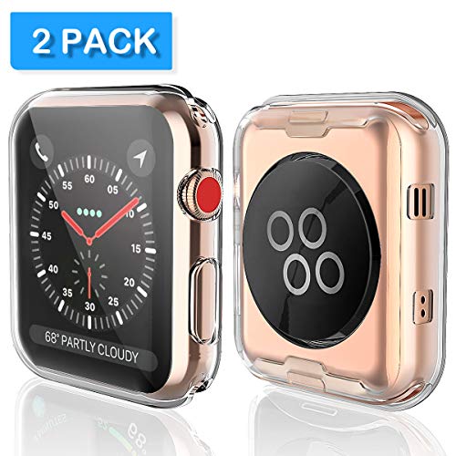 [2-Pack] 45mm Case for Apple Watch Series 7 Screen Protector, Overall Protective Case Soft TPU HD Clear for iWatch Series 7