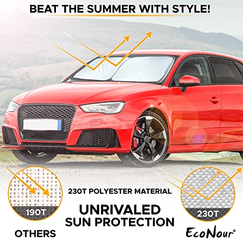 Car Windshield Sun Shade 2-Piece | Durable 230T Polyester Sun Shield for Front Window Blocks UV Rays | Foldable Automotive Interior Accessories for Sun Protection | Small (23.5 x 29 inches)