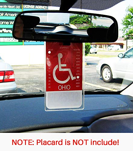 Ultra Transparent Handicap Parking Permit Placard Protective Holder Cover with Large Hanger  (Set of 2)