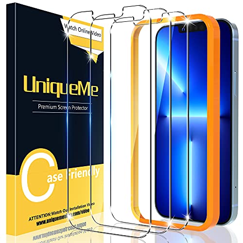 [3 Pack] Screen Protector For iPhone 13 / iPhone 13 Pro 6.1 inch Tempered Glass Screen Protector [Easy Installation Frame]