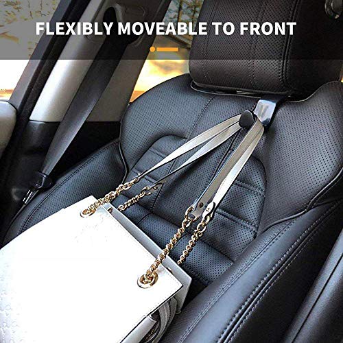 Car Seat Headrest Hook 4 Pack Hanger Storage Organizer Universal for Handbag Purse Coat fit Universal Vehicle Car Black S Type