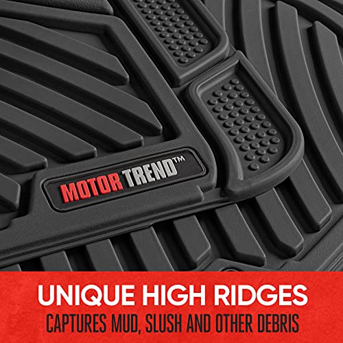 Performance All Weather Rubber Car Floor Mats - 3 Piece Floor Mats Automotive Liners for Cars Truck SUV, Heavy-Duty Waterproof (Black)