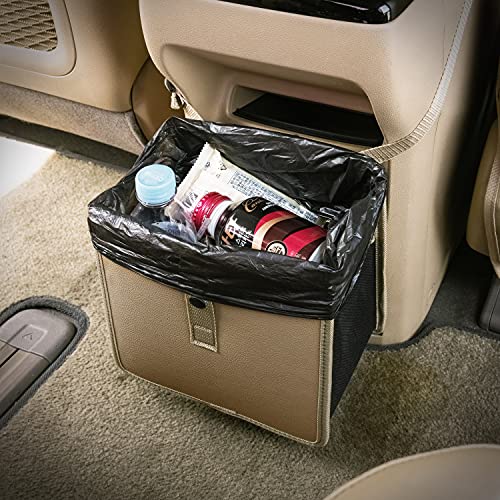 Foldable Car Garbage Can Car Waste Basket Vegan Leather