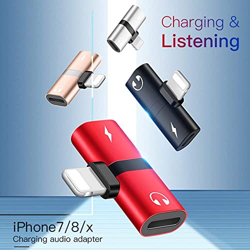 Headphone Adapter Compatible for Lightning Double to Audio Jack and Charger Earphone