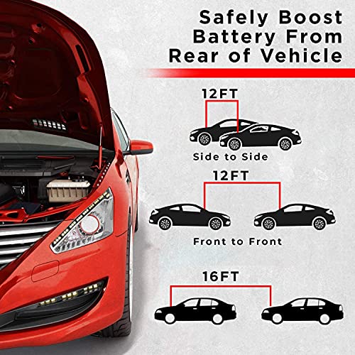 Jumper Cables for Car Battery, Heavy Duty Automotive Booster Cables Jump Starting with Bag (12ft ,16ft 10-Gauge)