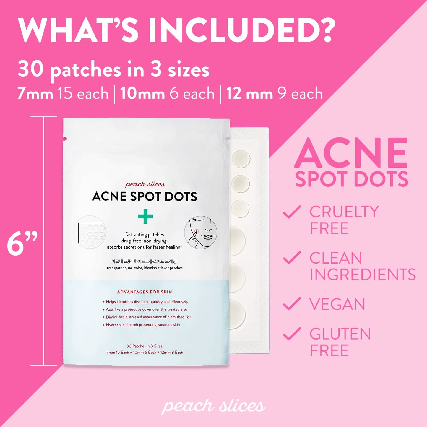 Peach Slices | Acne Spot Dots | Hydrocolloid Acne Patches Cruelty-Free