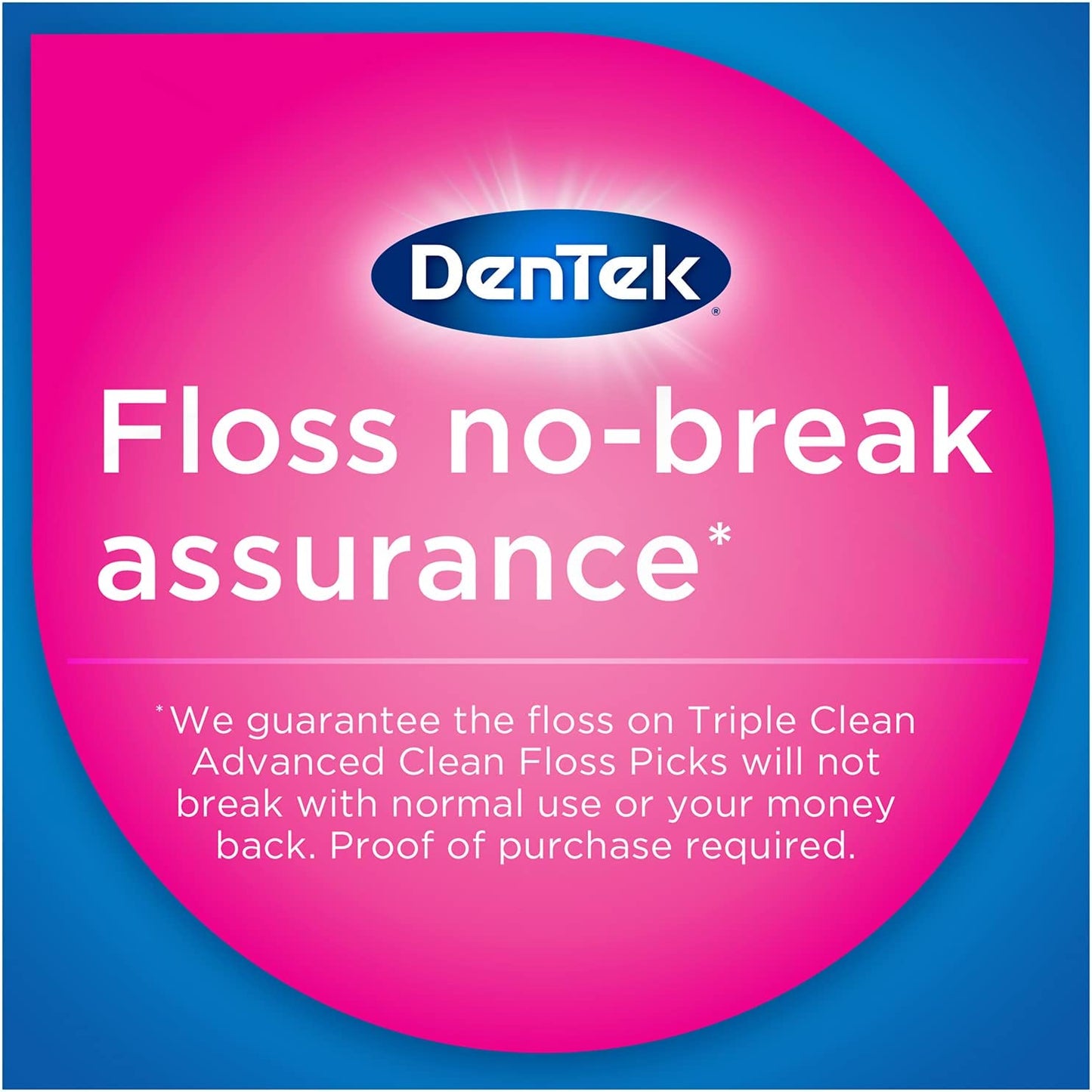 DenTek Triple Clean Advanced Clean Floss Picks, No Break & No Shred Floss, 150 Count