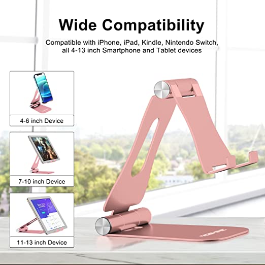 Cell Phone Stand, Upgraded Phone Stand for Desk, Adjustable Tablet Stand