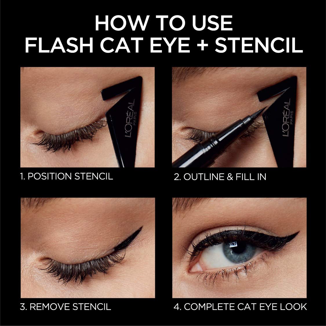 Makeup Infallible Flash Cat Eye Waterproof Liquid Eyeliner, Black