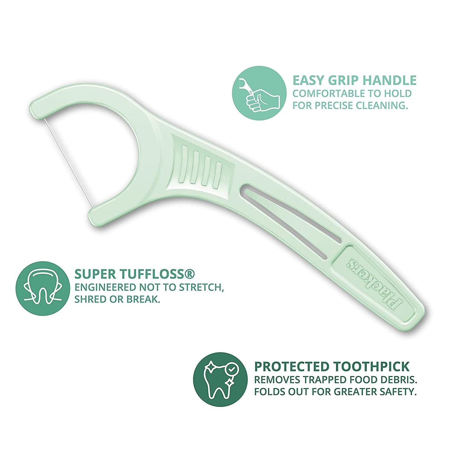 Dental Flossers , Fresh Mint Flavor, Fold-Out Toothpick, Super Tuffloss