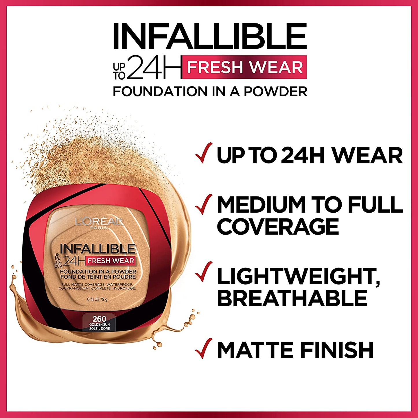 Infallible Fresh Wear Foundation in a Powder, Up to 24H Wear