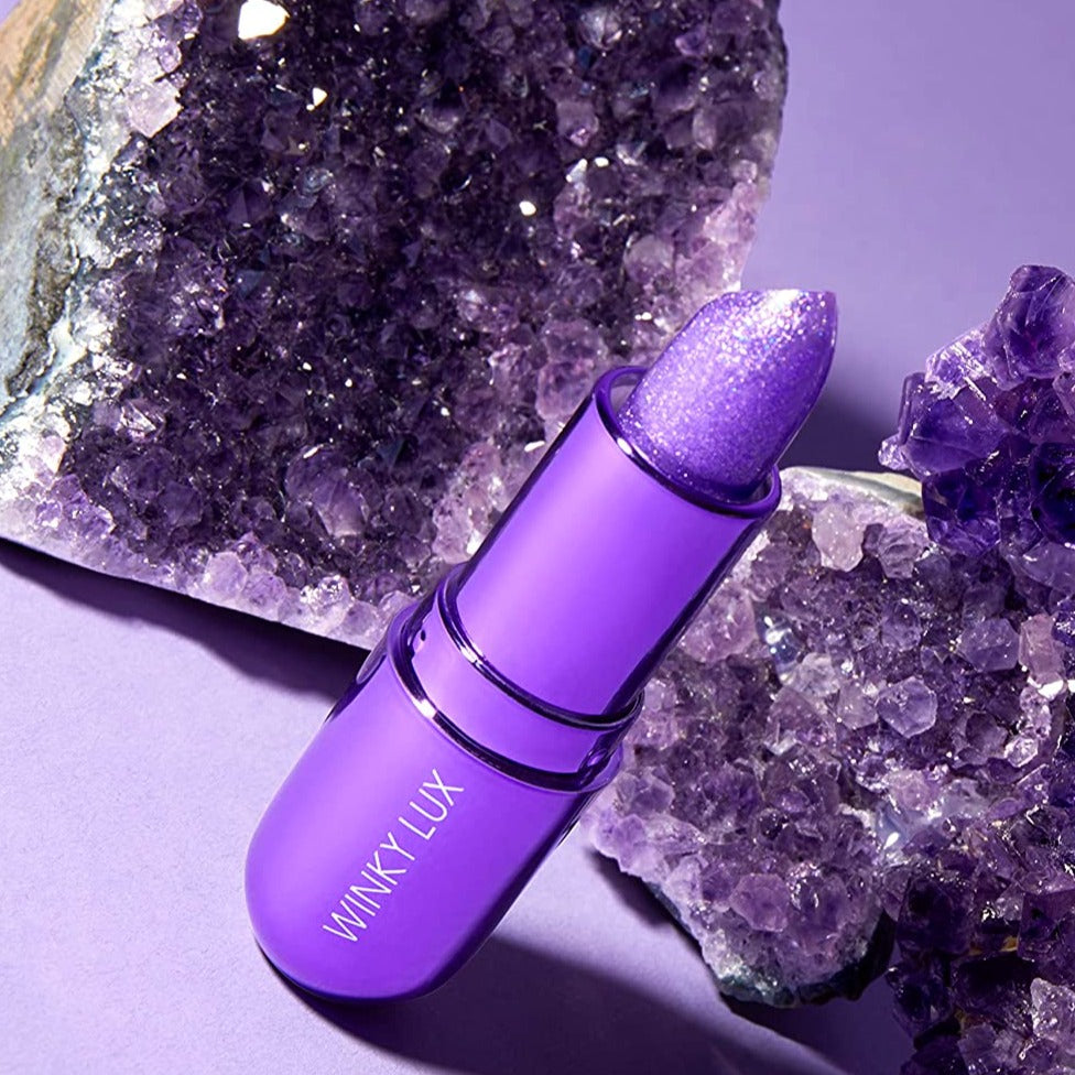 Winky Lux Lip Balm Amethyst Glimmer Balm, Color Changing pH Lip Balm with Vitamin E, Tiktok Must Have, Tinted Lip Balm