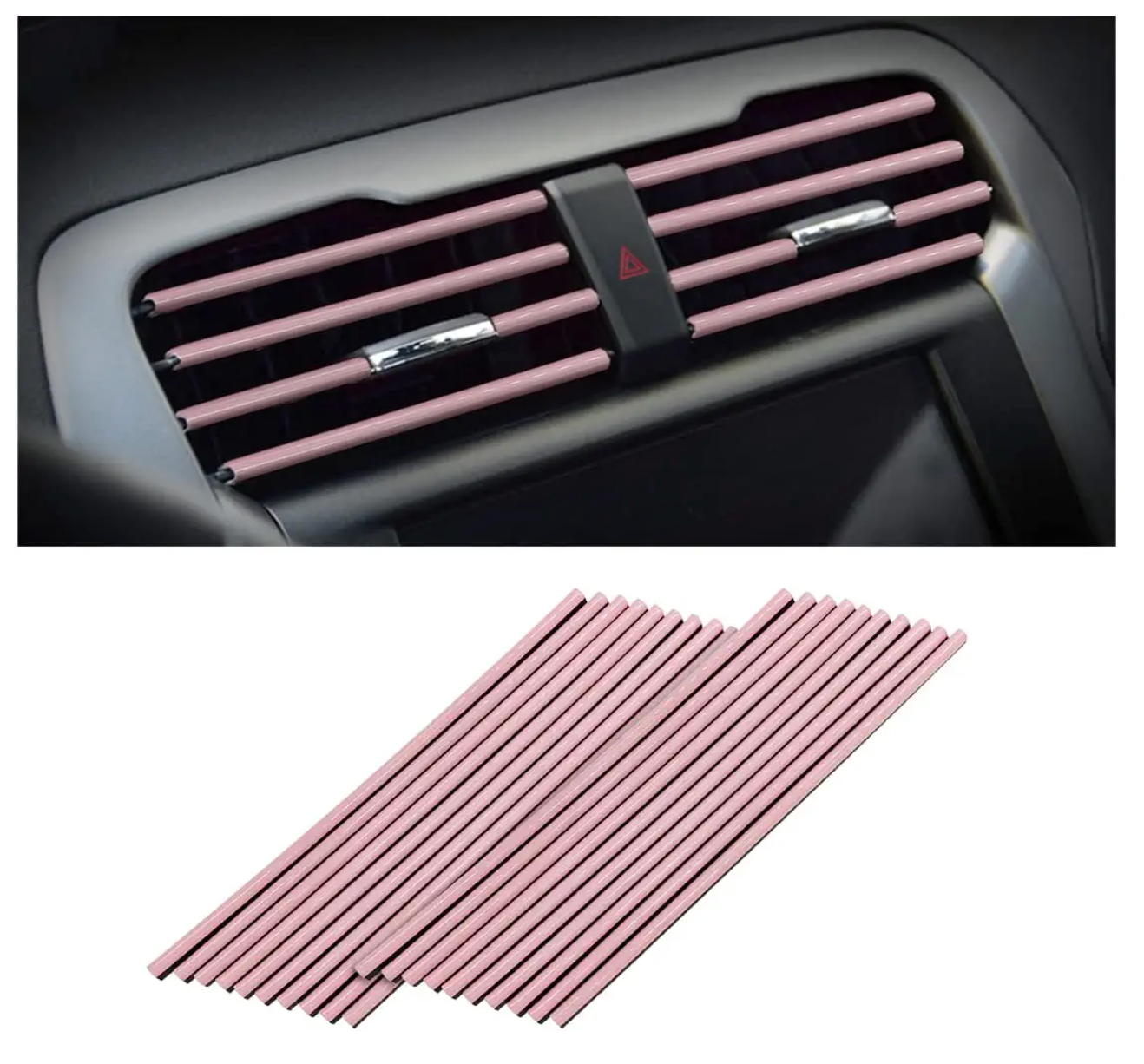 Car Air Conditioner Decoration Strip 8sanlione for Vent Outlet, Universal Waterproof Bendable Air Vent Outlet Trim Decoration (20 Pieces)