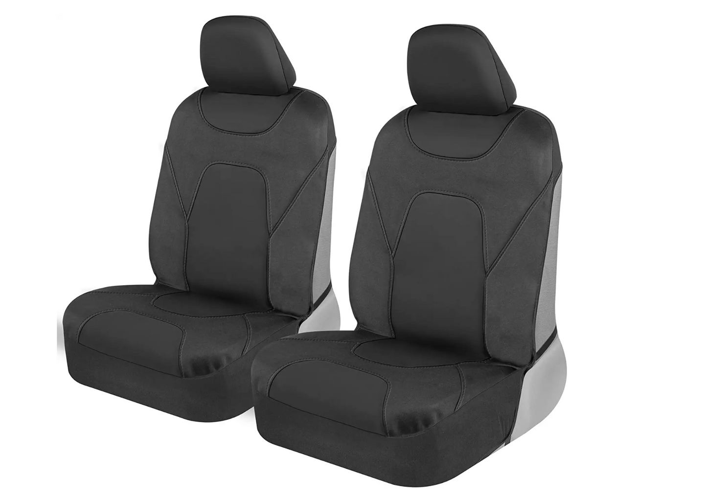 Car Seat Covers AquaShield for Front Seats, Gray – Two-Tone Waterproof Seat Covers for Cars, Neoprene Front Seat Cover Set, Interior Covers for Auto Truck Van SUV