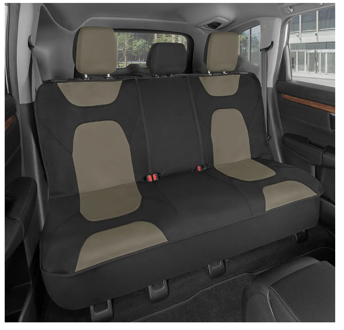 Car Back Seat Cover AquaShield Waterproof, Gray – Padded Neoprene Rear Bench Seat Cover for Cars, Ideal Back Seat Protector for Kids & Dogs, Interior Cover for Auto Truck Van SUV