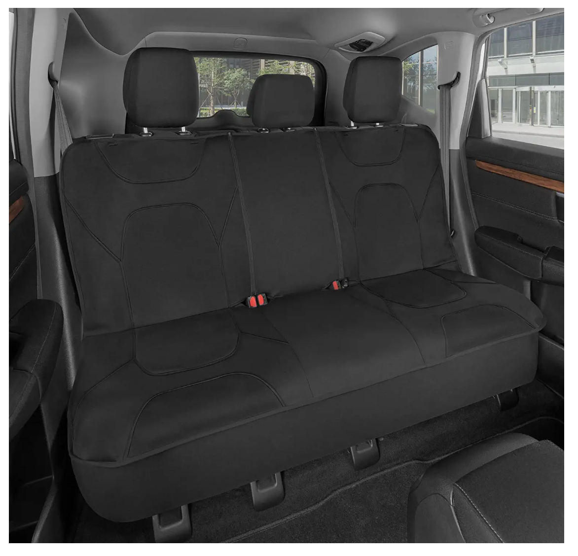 Car Back Seat Cover AquaShield Waterproof, Gray – Padded Neoprene Rear Bench Seat Cover for Cars, Ideal Back Seat Protector for Kids & Dogs, Interior Cover for Auto Truck Van SUV