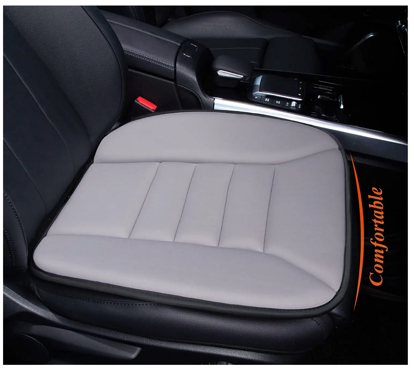 Car Seat Cushion with 1.2inch Comfort Memory Foam, Seat Cushion for Car and Office Chair (Black)