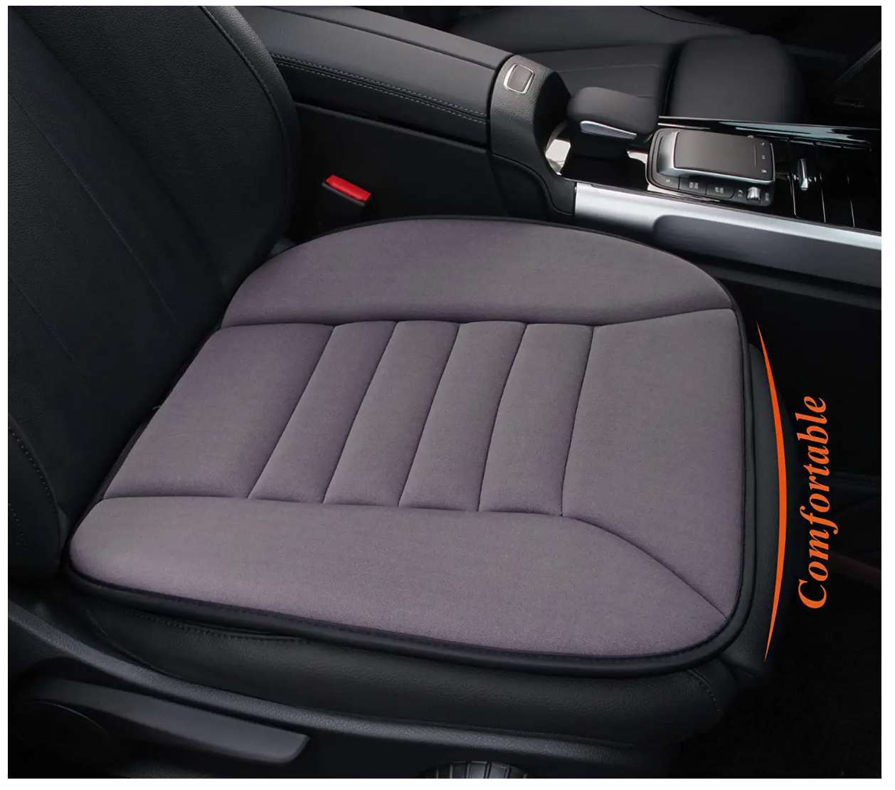 Car Seat Cushion with 1.2inch Comfort Memory Foam, Seat Cushion for Car and Office Chair (Black)