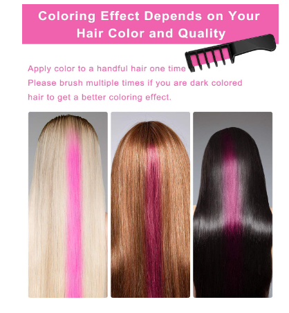 New Hair Chalk Comb Temporary Hair Color  Dye for Girls Kids, Washable Hair Chalk